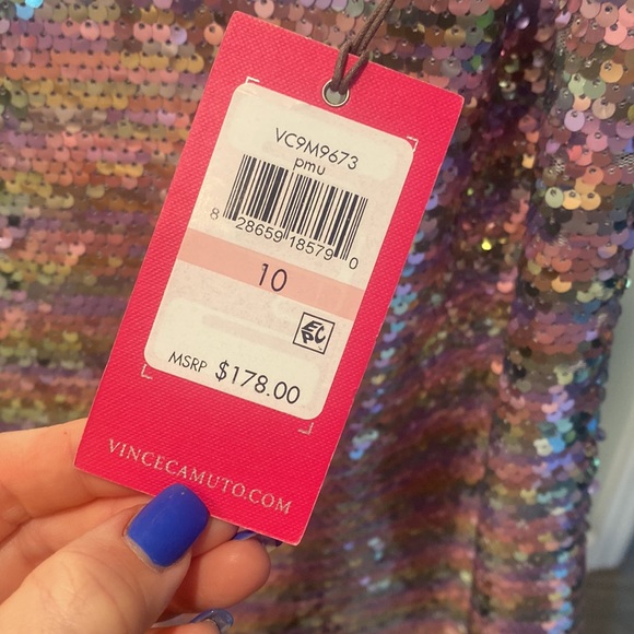 💃 Vince Camuto Sequin Mini Party Dress NWT Size 10 - Picture 4 of 7